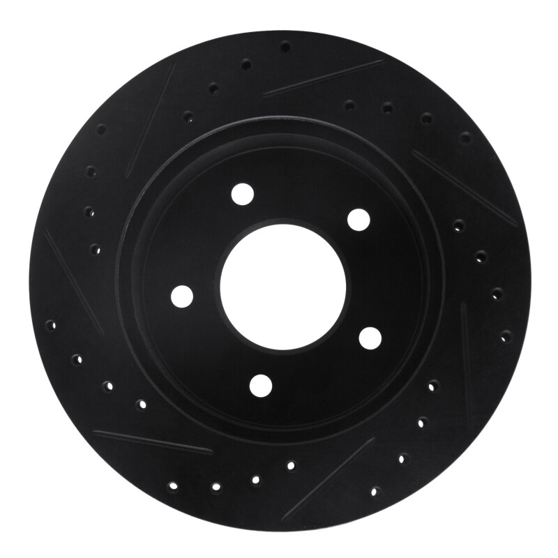 Chevrolet ASTRO Brake Rotor (1) - Front Right - R1 Concepts - Drilled & Slotted - Black - `90-`02